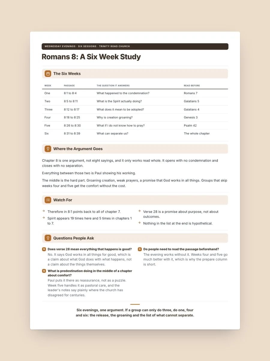 Bible Study Plan One-Pager, one of our free church and faith one-pager templates, ready to edit