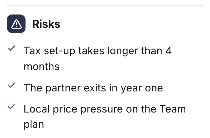 Key points, "Risks": a close-up of the Board Decision Paper One-Pager Template