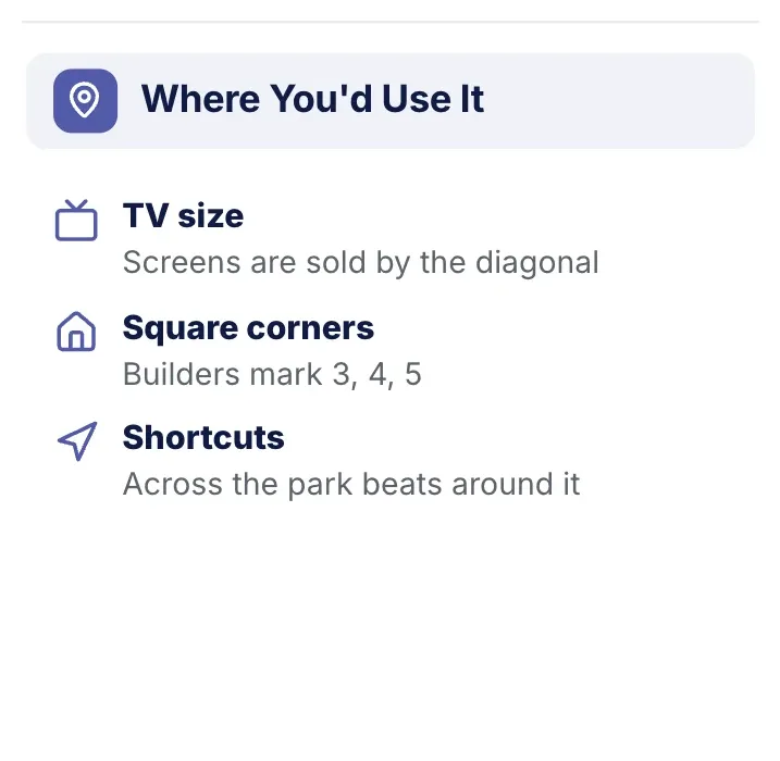 Points with icons, "Where You'd Use It": a close-up of the Math Concept One-Pager Template